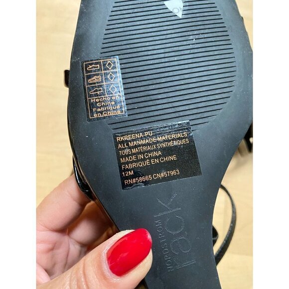 NORDSTROM Rack Women's "Reena" black wedge sandals open toe - Picture 9 of 9